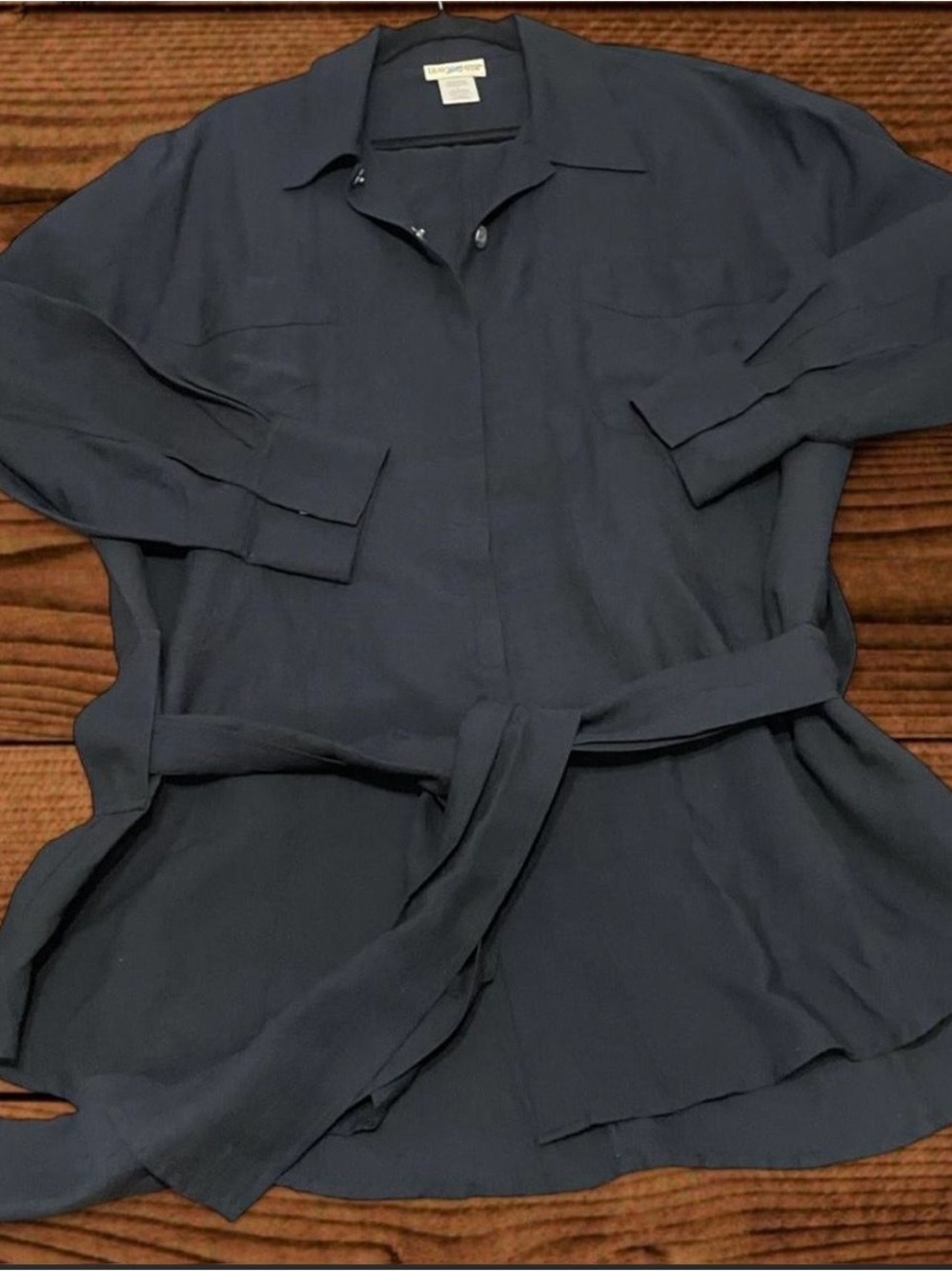 TravelSmith Black Tie-Waist Tunic Jacket